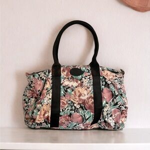 Vintage 1991 Avon Floral Gardens Duffel Tote Overnight Travel Bag